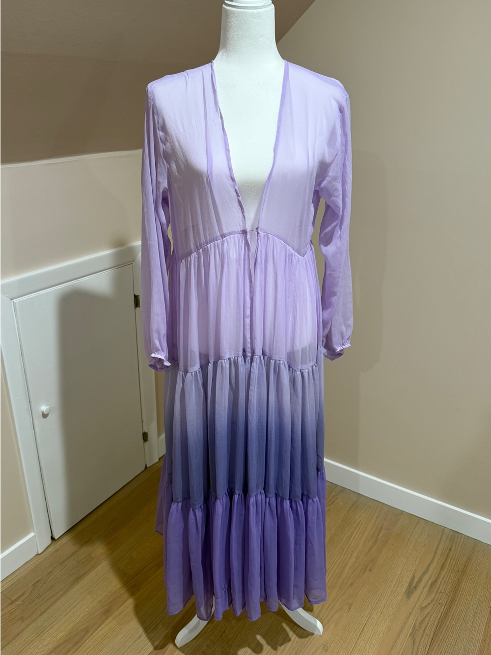 LIKE NEW Anthropologie Lavender Ombré Duster Kimono, Size OS
